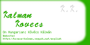 kalman kovecs business card