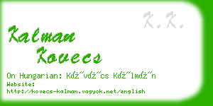 kalman kovecs business card